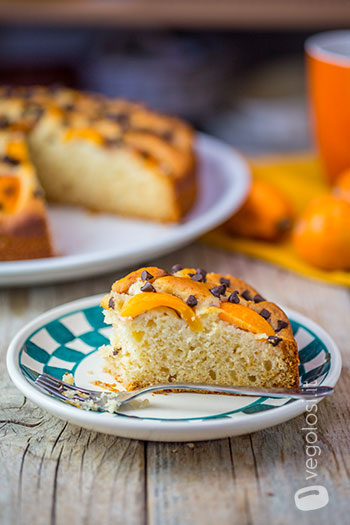 Torta vegan alle nespole e gocce di cioccolato