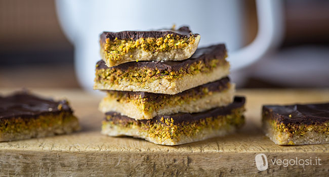 Barrette al pistacchio e cioccolato