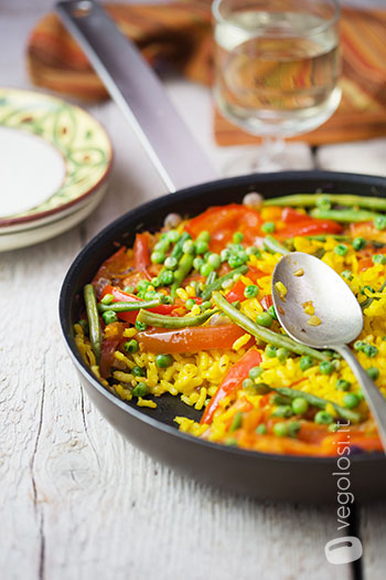Paella vegana estiva