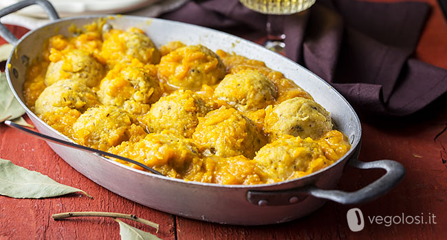 Polpette di sorgo e lenticchie con crema alla zucca