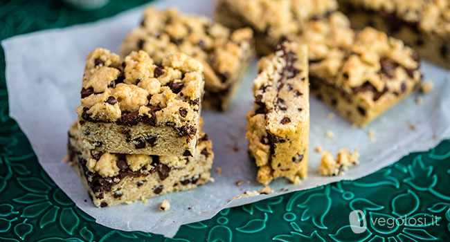 Barrette di cookies al cioccolato fondente