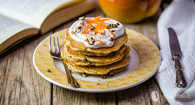Pancake vegani dolci alle carote