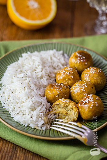 Polpette di ceci e sedano rapa all'arancia