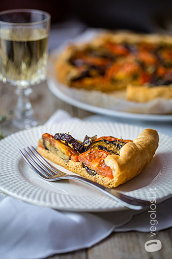 Torta salata pomodori melanzane