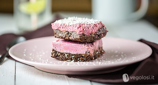 Barrette frozen al cioccolato e lamponi