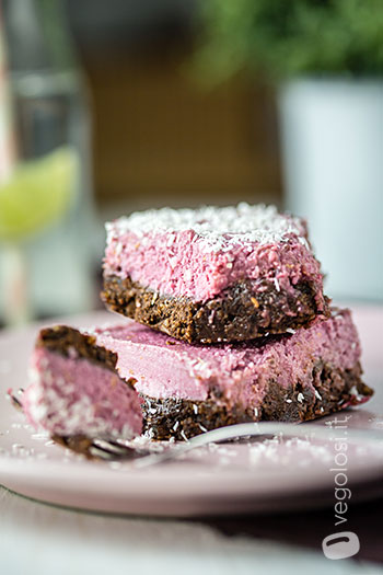 Barrette frozen al cioccolato e lamponi