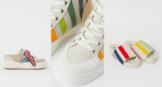 Diversi modelli di scarpe per la nuova collezione H&M che rispetta l’ambiente