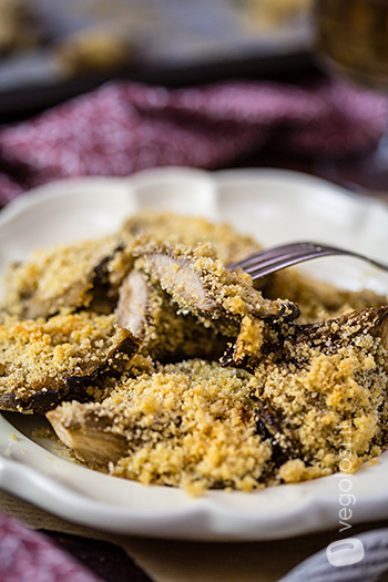 Funghi pleurotus gratinati