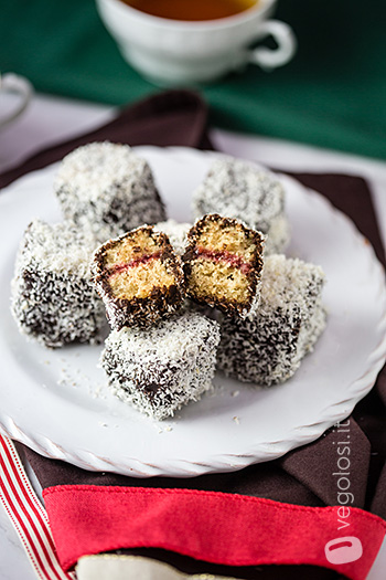 Lamington vegan - Dolce australiano
