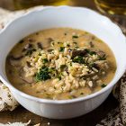 Zuppa di riso e funghi