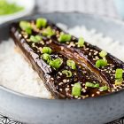 Unagi don vegan - melanzane con salsa tare