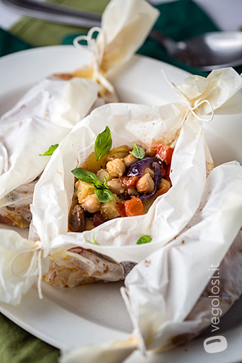 Ceci cremosi in cartoccio alla mediterranea