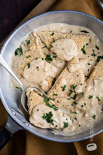 Tofu impanato in salsa cremosa e saporita