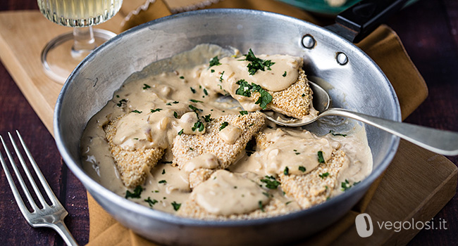 Tofu impanato in salsa cremosa e saporita