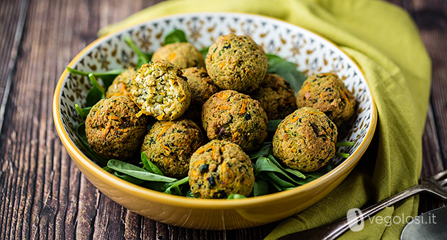 Polpette vegane alle verdure in friggitrice ad aria 