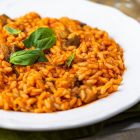 Risotto vegano alle melanzane