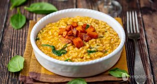 Risotto vegan alle patate dolci arrosto