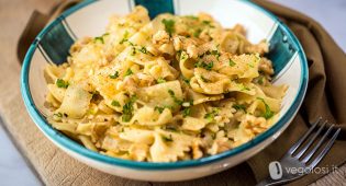 Farfalle con cavolo cappuccio alla paprica e noci