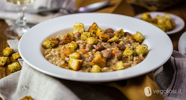 Zuppa di fagioli e farro