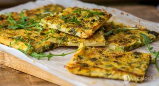 Farinata agli asparagi, piselli e zucchine
