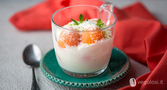 Dessert al melone con cocco e lime