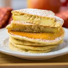 pancake vegani con anelli di mela