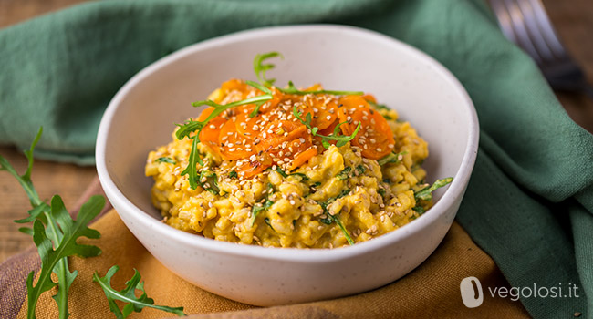Riso alle carote con miso e sesamo