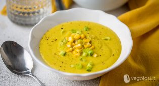 Crema fredda di mais e porri