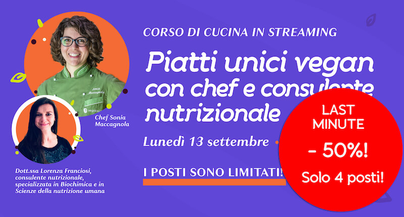 Corso cucina vegana piatti unici